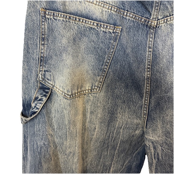 NWT boohooMAN Jeans Sz 46 Button Fly Plus Relaxed Rigid Ripped Carpenter Cargo - Picture 8 of 15